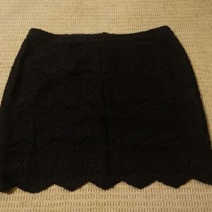 Cute black laced mini skirt